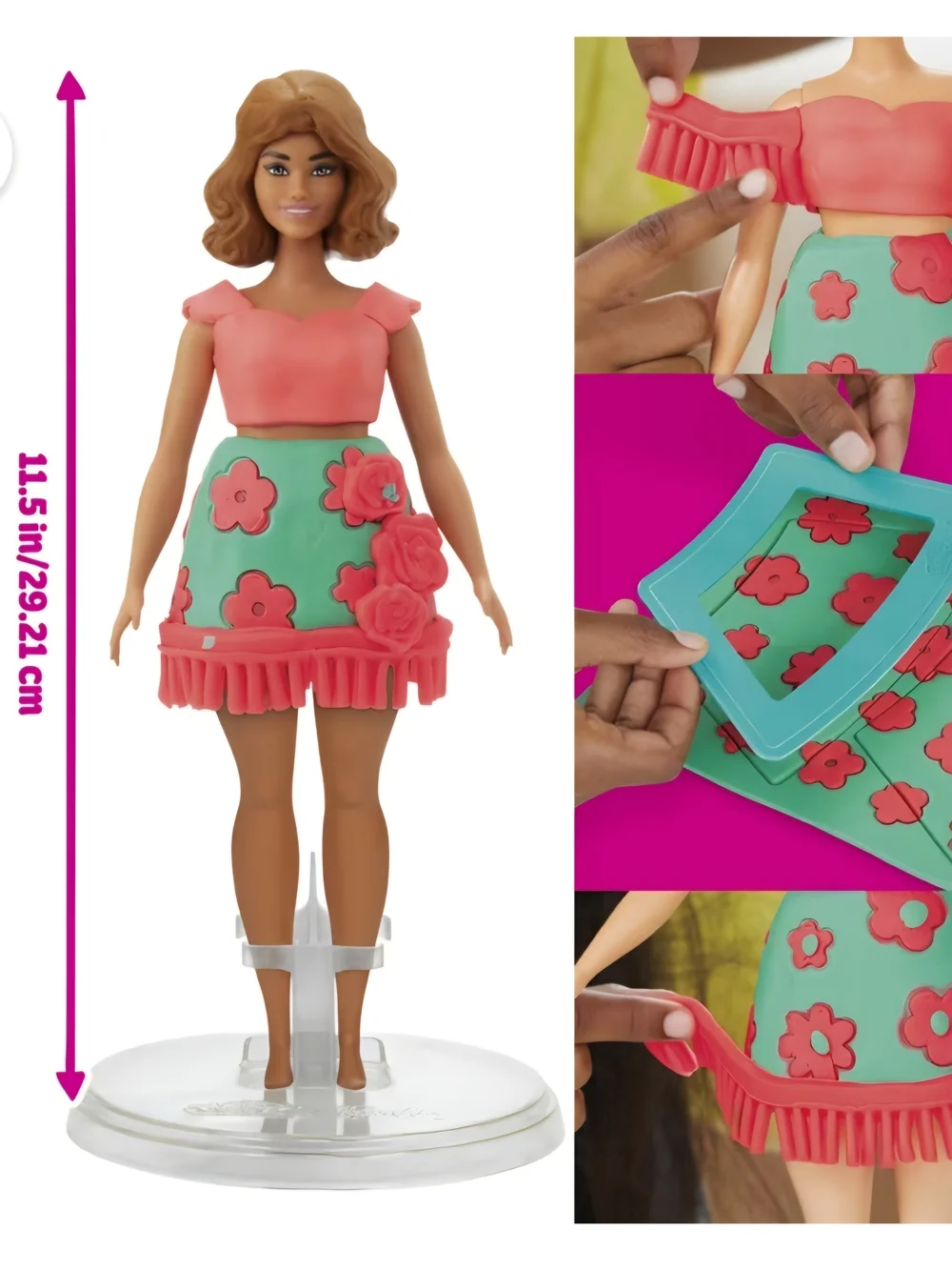 Barbie Play-Doh Fashion Maker Doll Set Pink Green Red